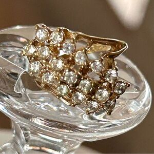 Cubic Zirconia gold plated cocktail ring